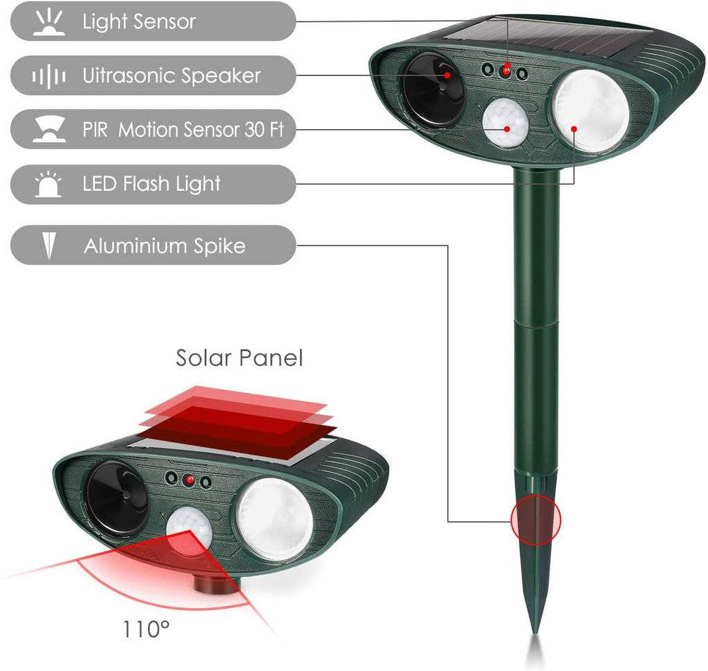 Ultrasonic Rabbit Repeller – Solar Powered and Flashing…