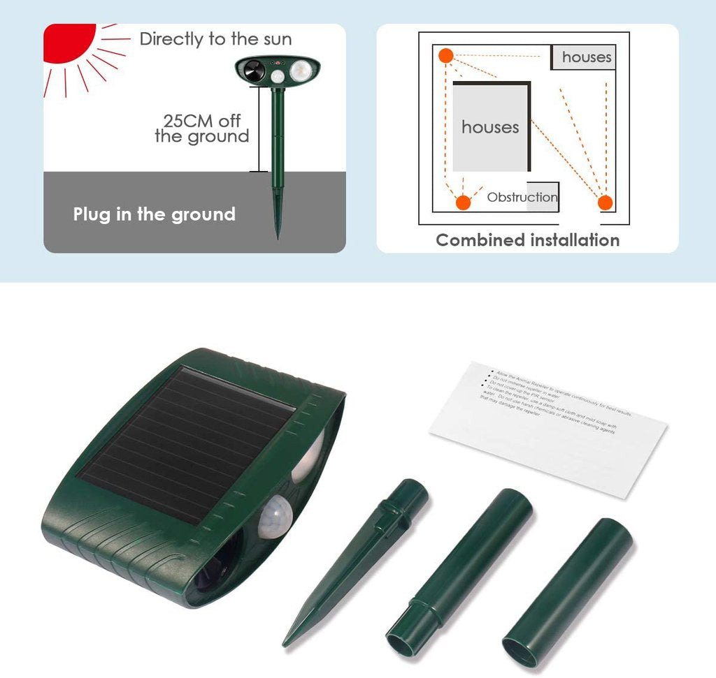 Ultrasonic Rabbit Repeller – Solar Powered and Flashing…