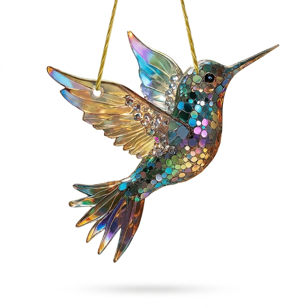 Hummingbird Suncatcher white background