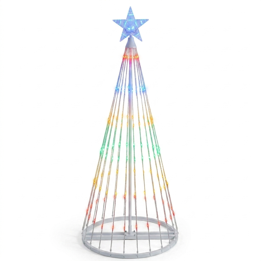 Outdoor Christmas Tree Light Show white background