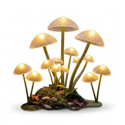 Solar Garden Mushroom Lights white background