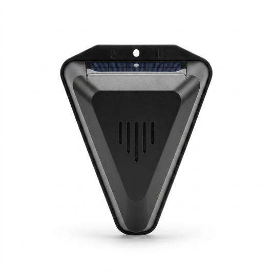 Solar bird deterrent device with reflective rotating arms