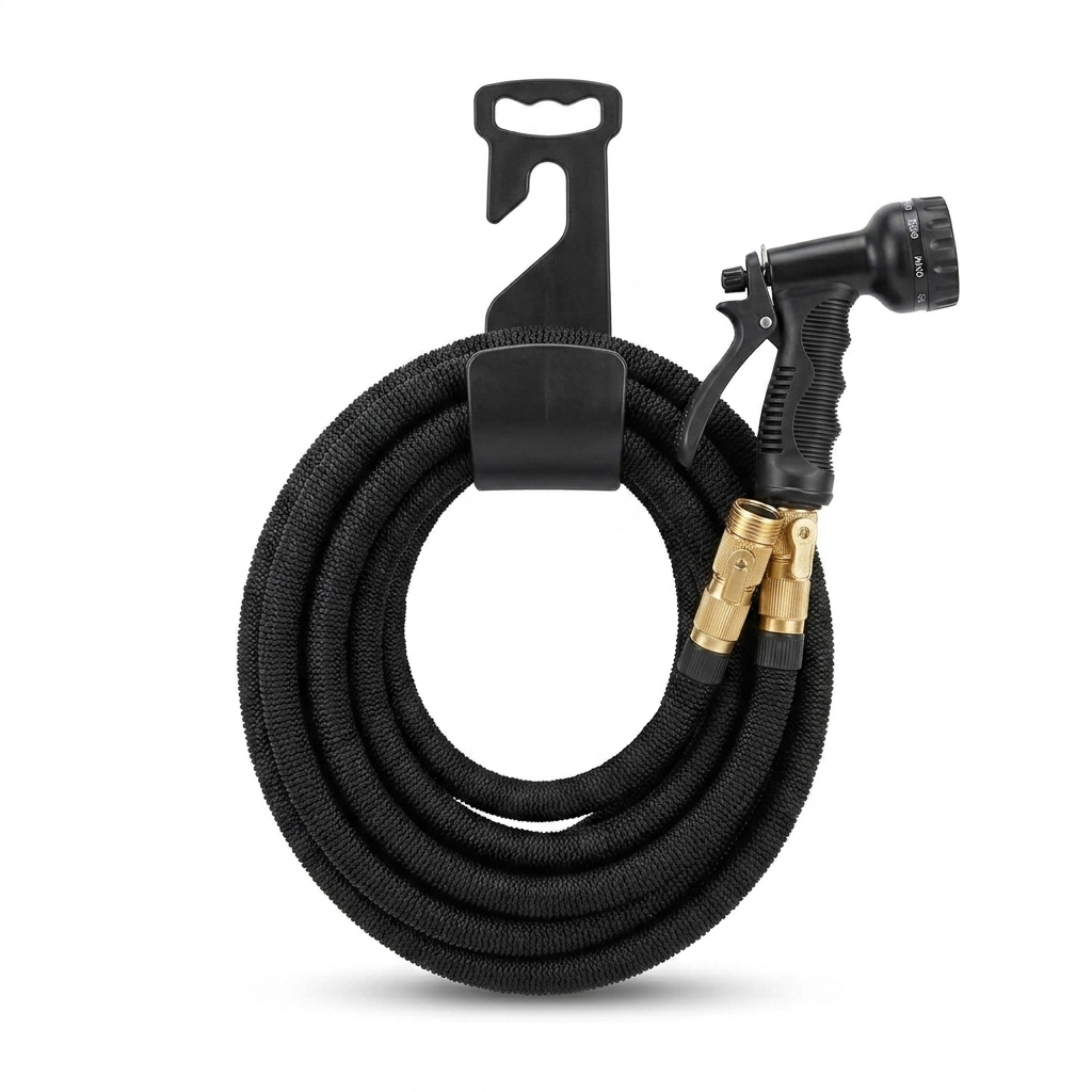 Expandable Garden Hose 100ft white background