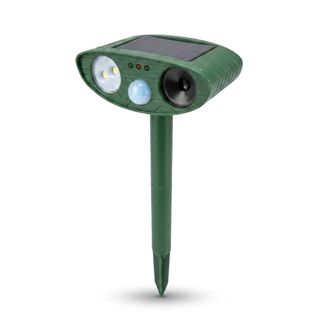 Solar Ultrasonic Animal Repellent white background