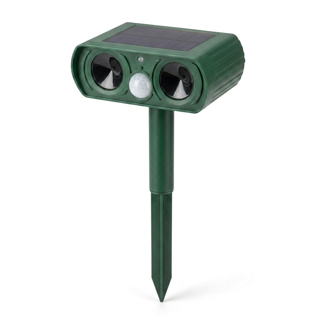 Solar Ultrasonic Animal Repellent white background