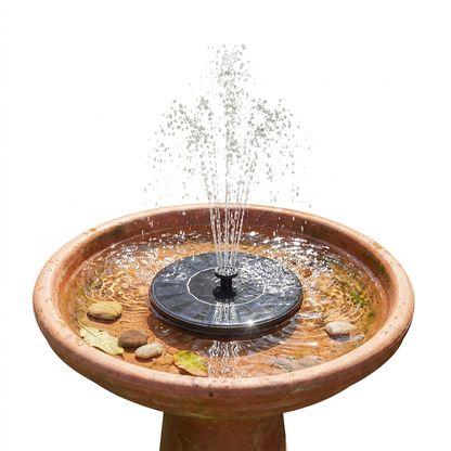 Solar Powered Water Fountain white background