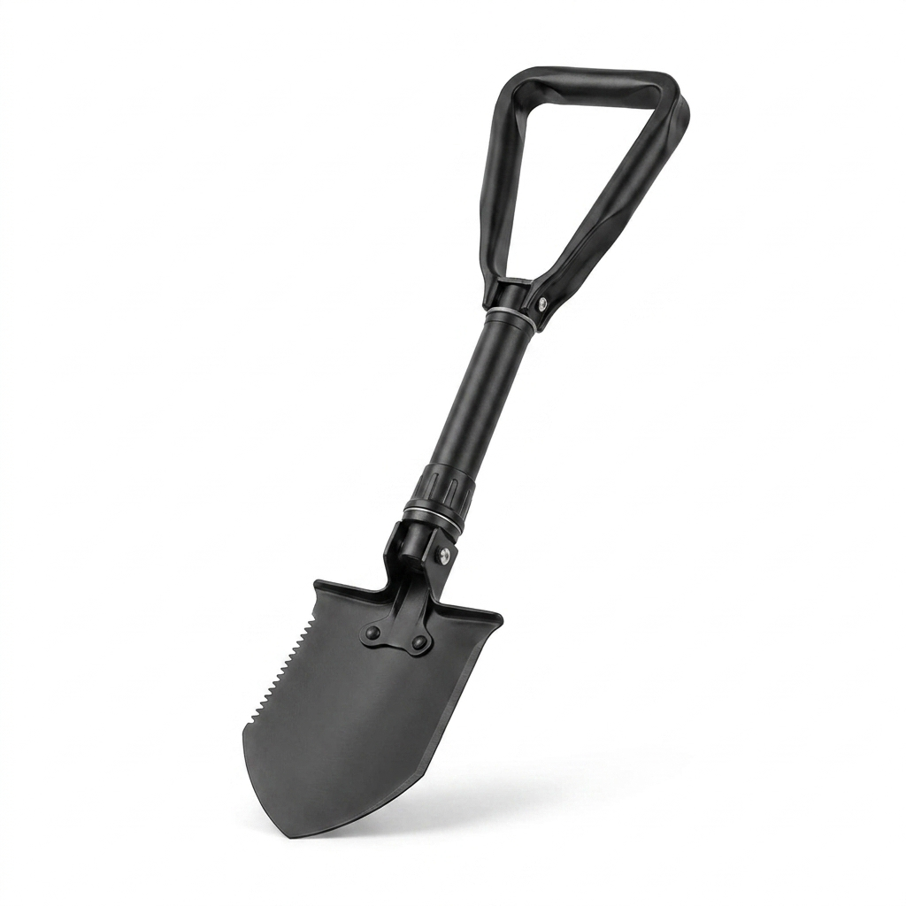 Survival Shovel Multitool white background