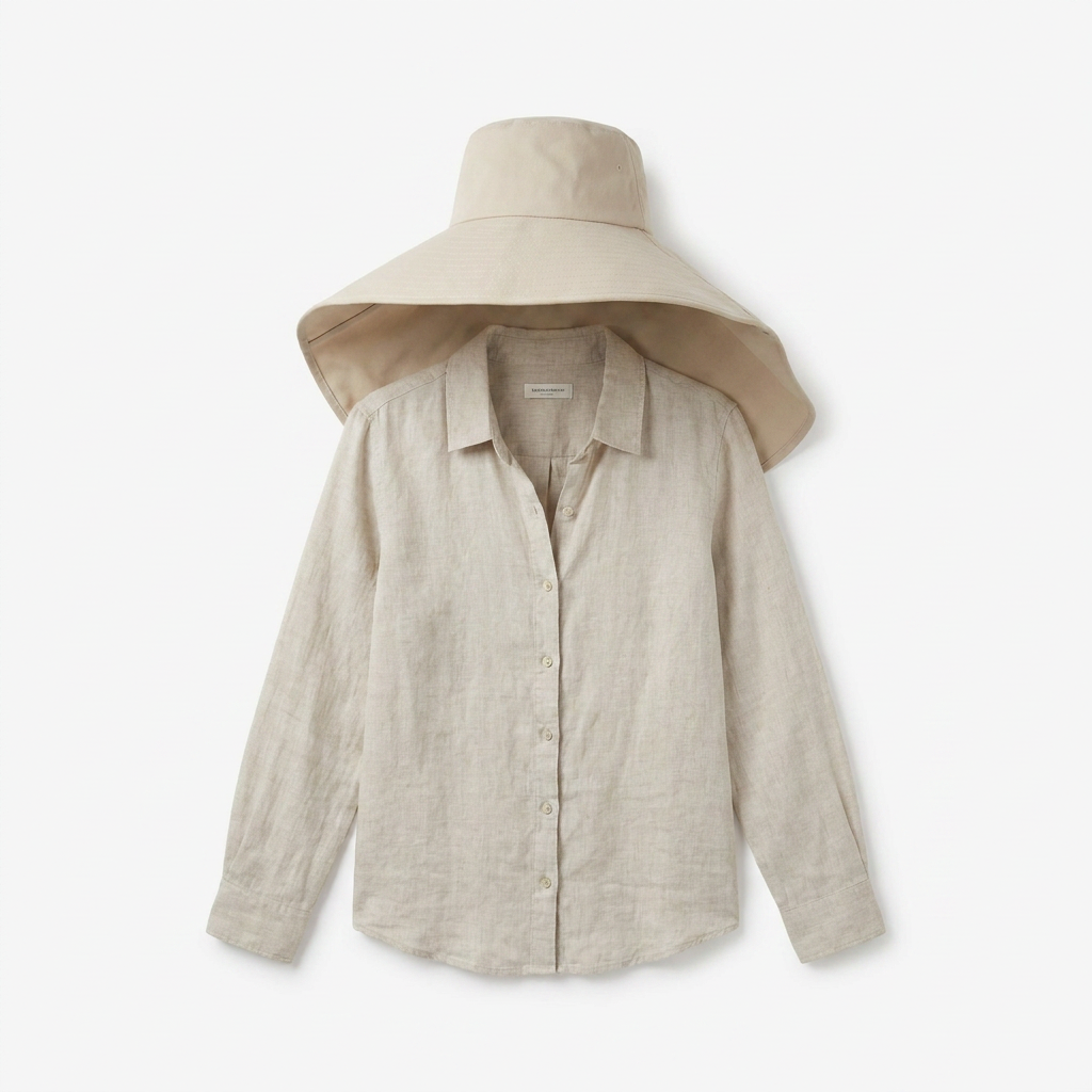 Wide Brim Sun Shawl Hat white background