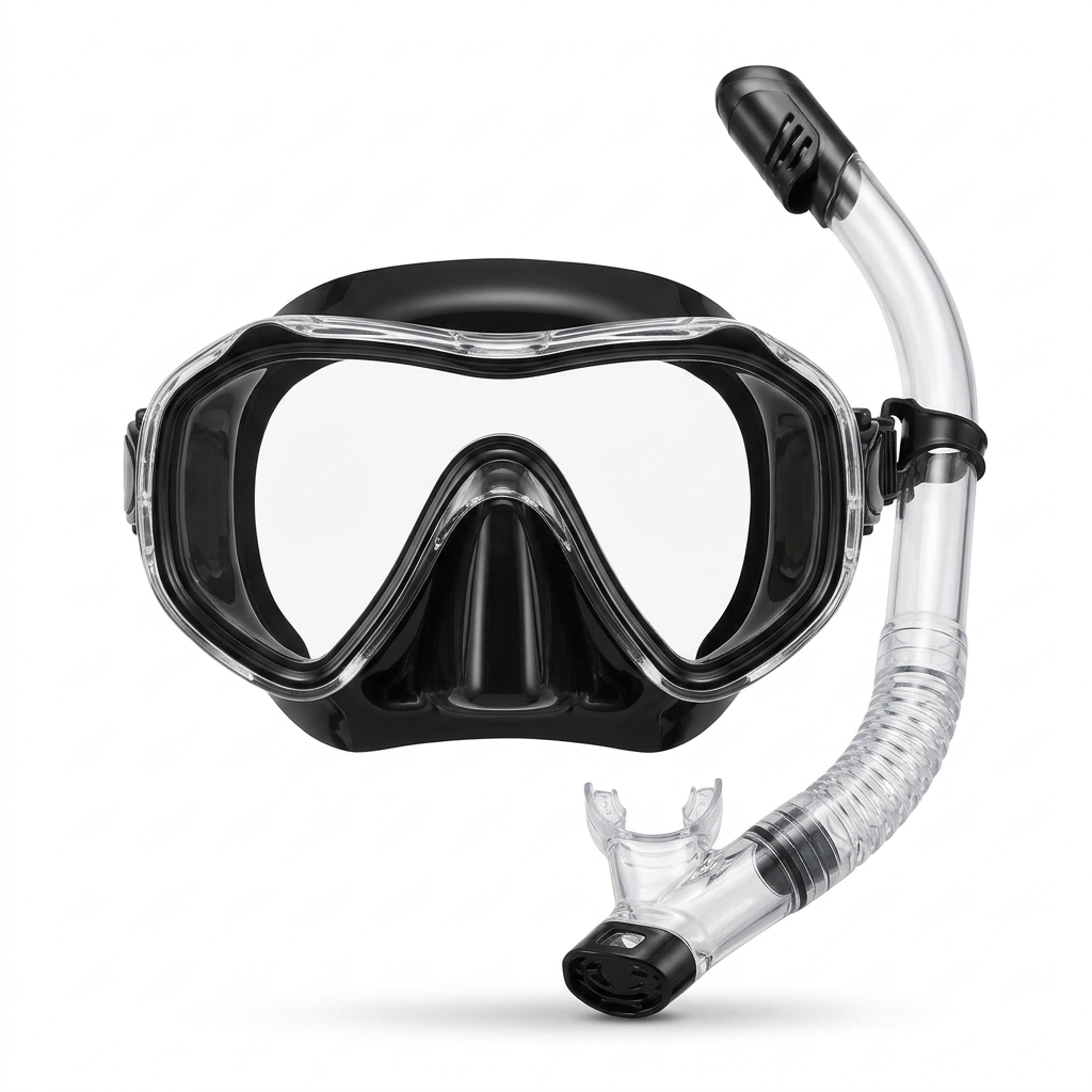 Snorkeling Mask white background