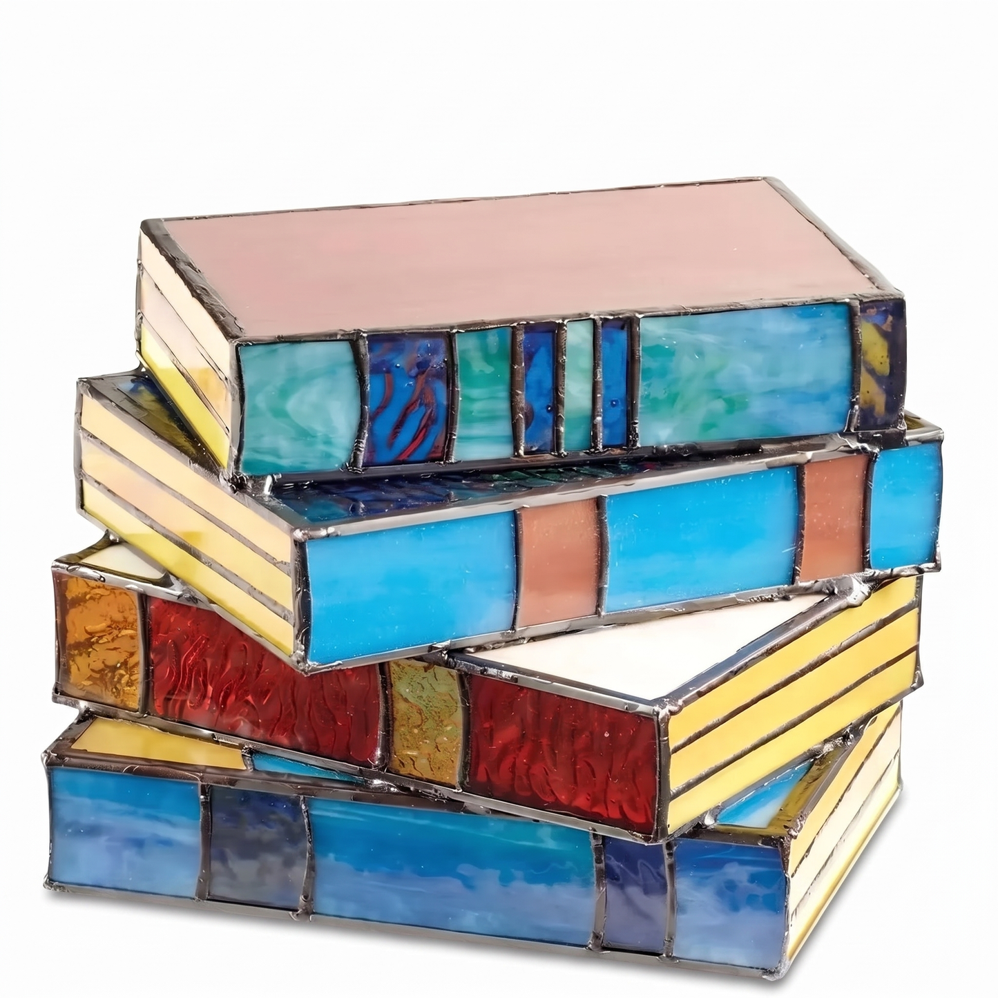Stained Glass Book Lamp | Handcrafted Art Lighting white background