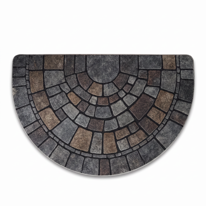 Half-Circle Mosaic Door Mat | Indoor & Outdoor Use white background