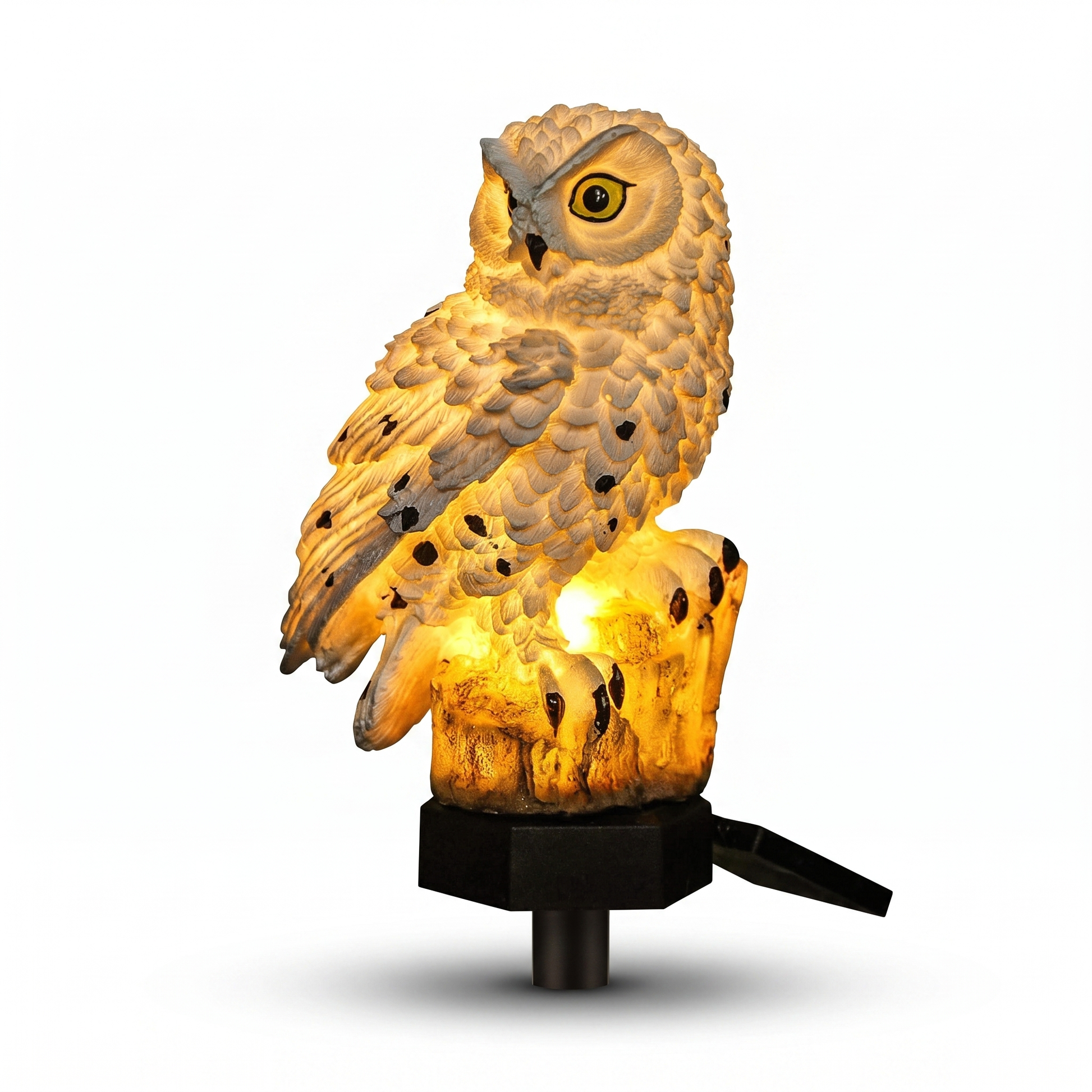 Garden Light Solar Owl Outdoor Pathway Stake Lamp white background