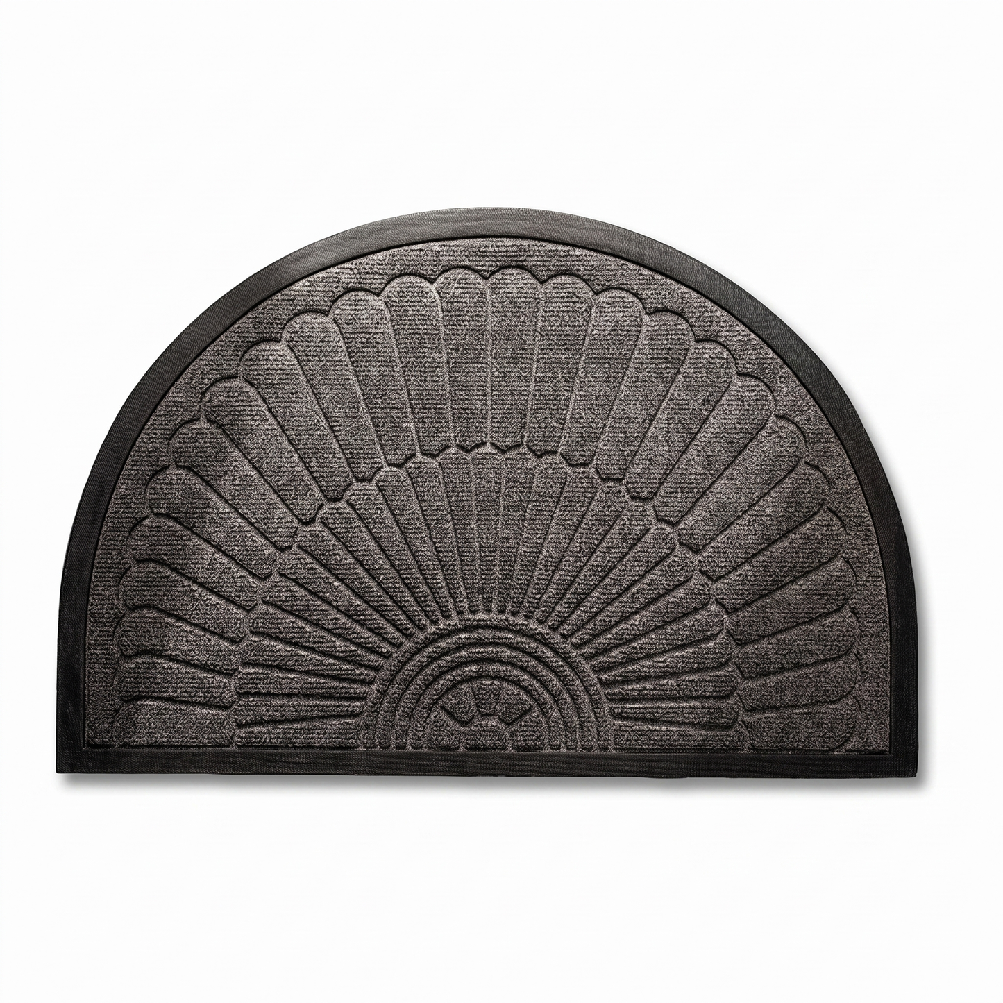 Door Mat Non Slip Rubber Semi Circular Entryway Mat white background