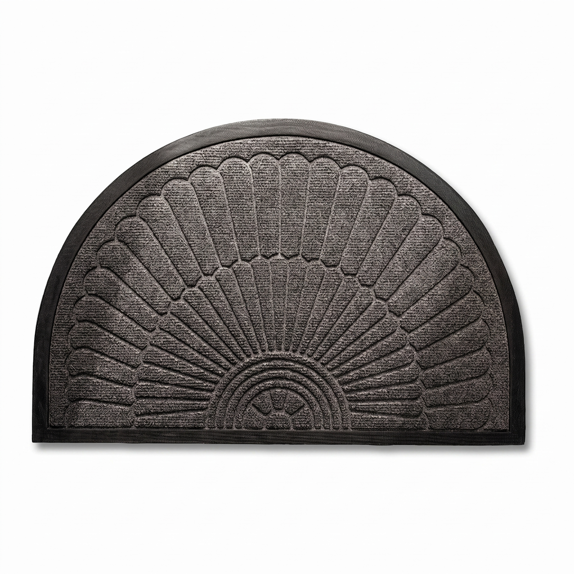 Door Mat Non Slip Rubber Semi Circular Entryway Mat white background