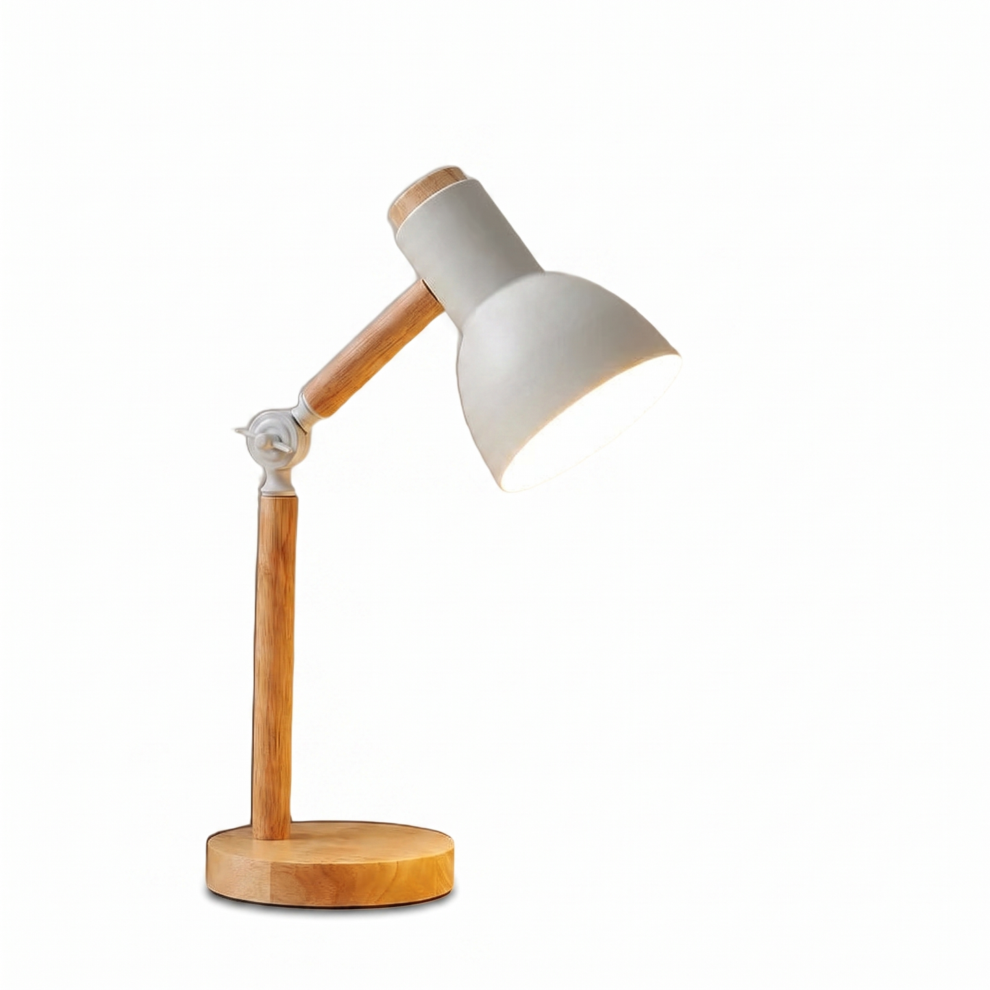 Nordic Wooden Desk Lamp white background