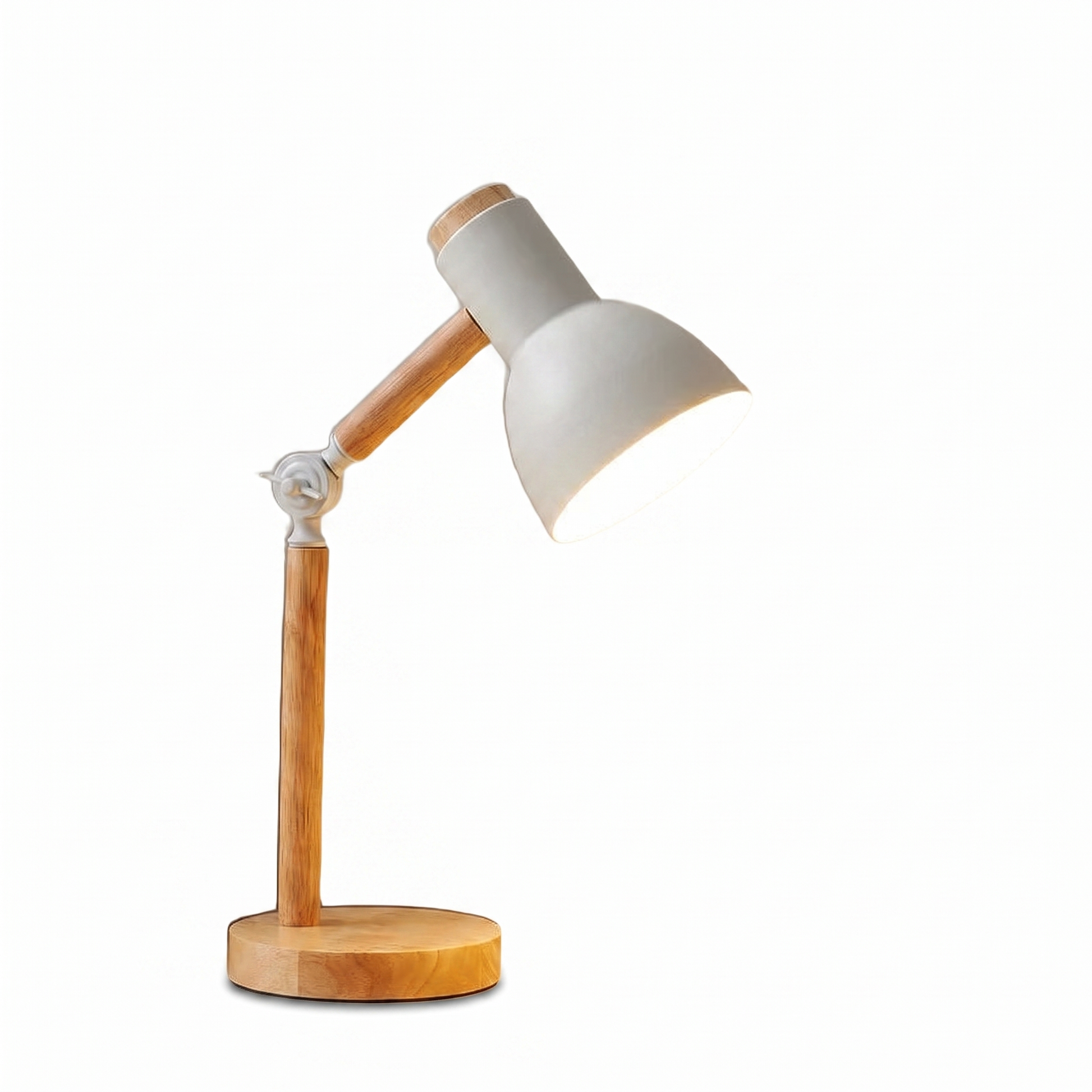 Nordic Wooden Desk Lamp white background