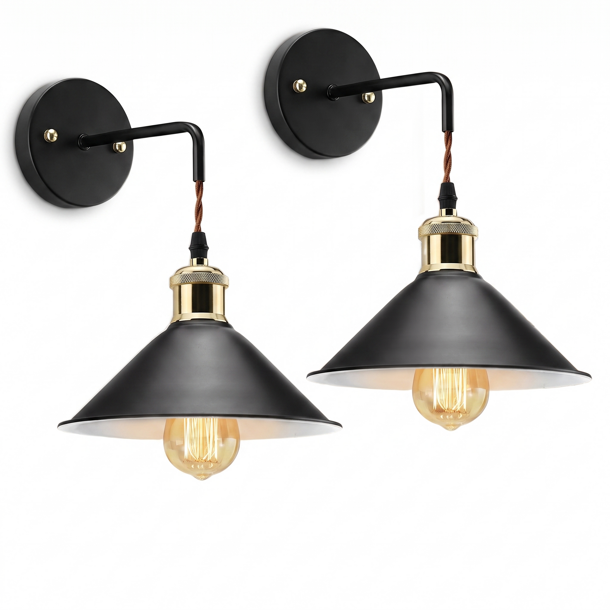 Modern Metal Wall Sconce white background