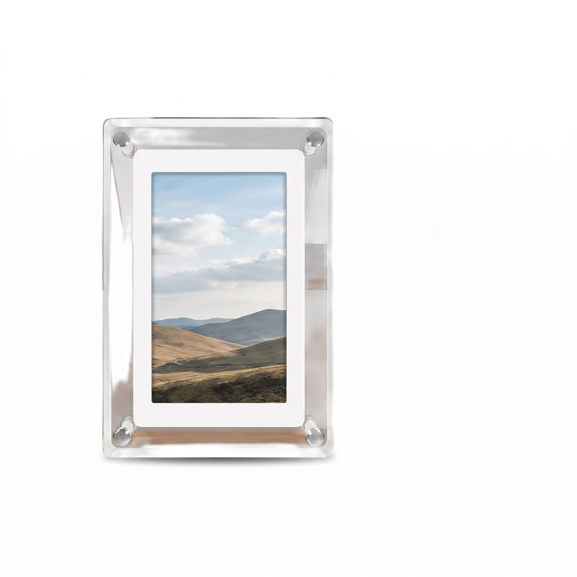 ClearFrame Acrylic Digital Photo Frame white background