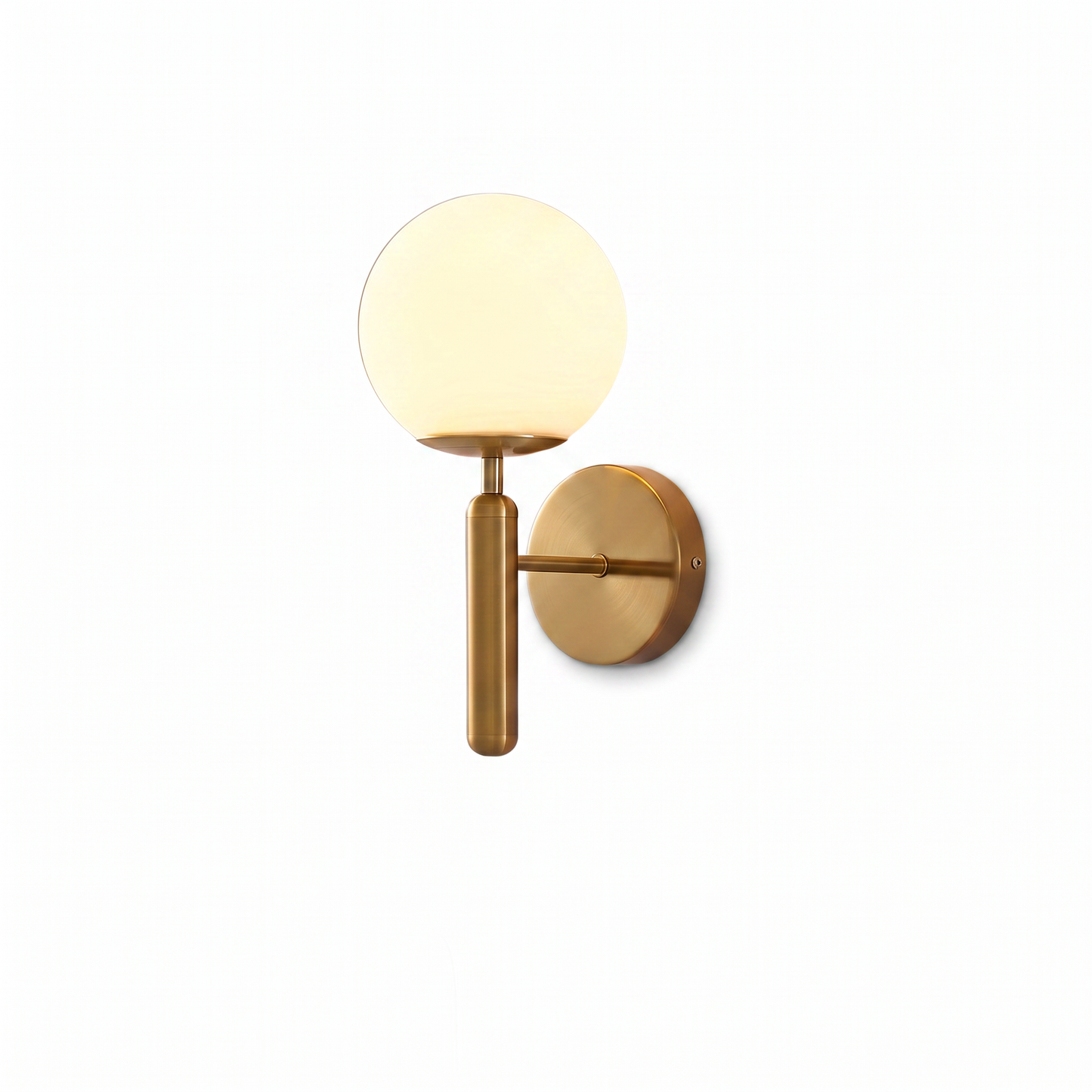 Modern Glass Globe Wall Sconce white background