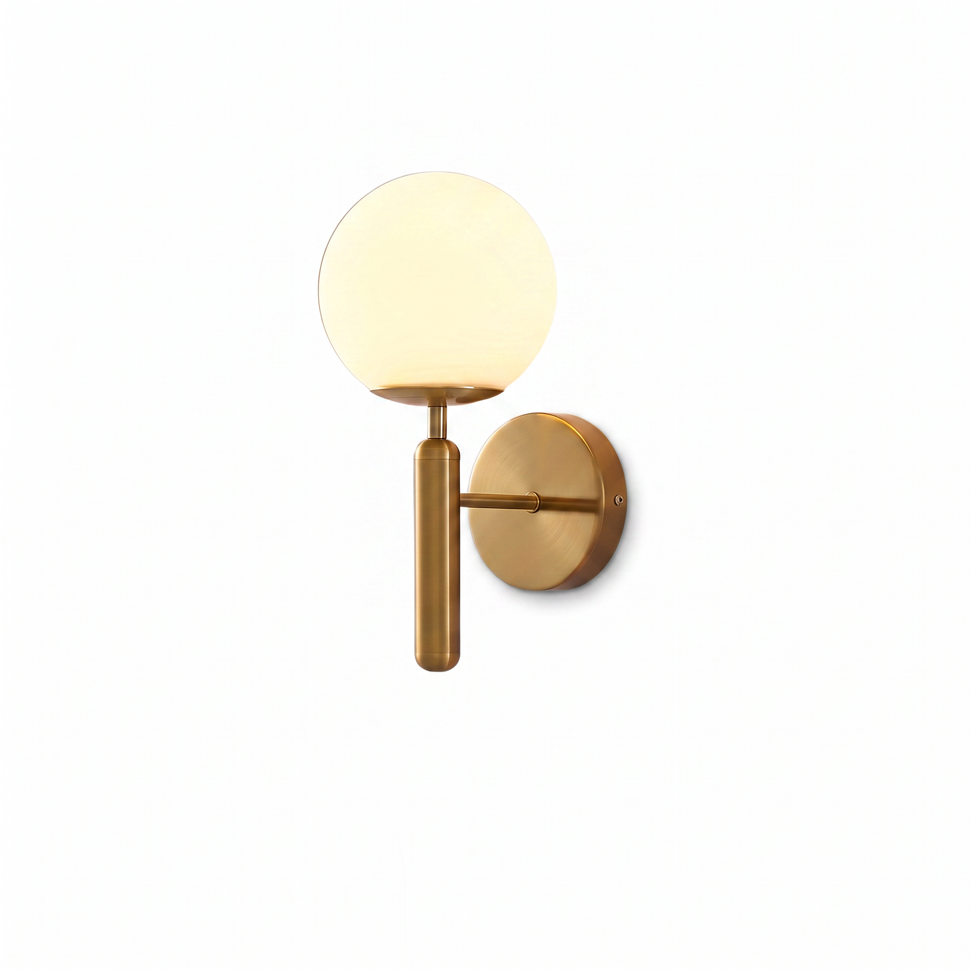 Modern Glass Globe Wall Sconce white background