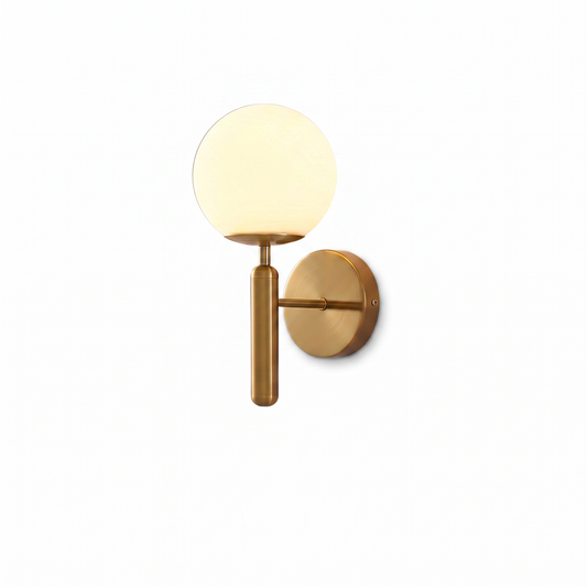 Modern Glass Globe Wall Sconce white background