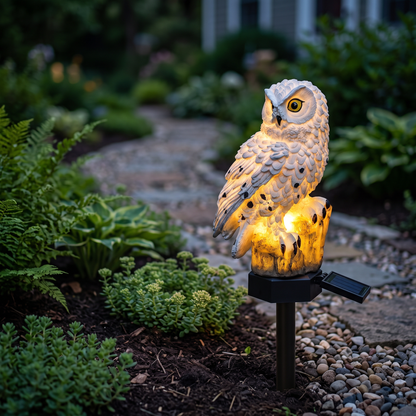 Garden Light Solar Owl Outdoor Pathway Stake Lamp lifestyle