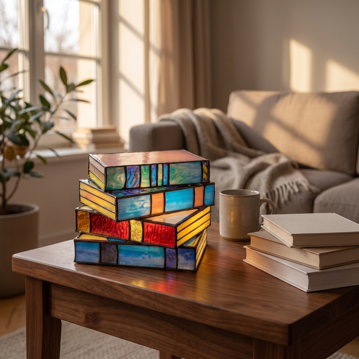 Stained Glass Book Lamp lifestyle