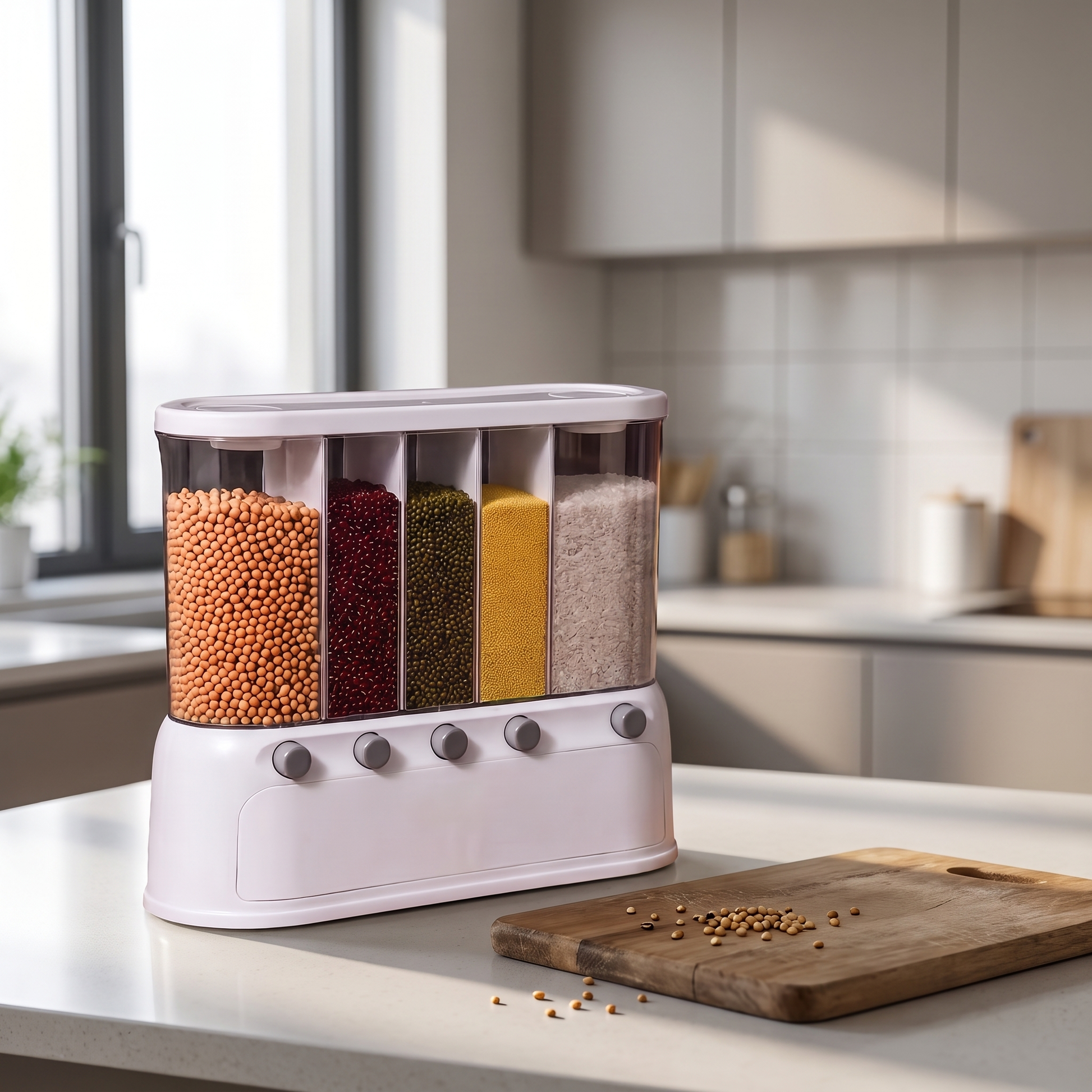 Multi-Compartment Kitchen Grain Storage Container lifestyle