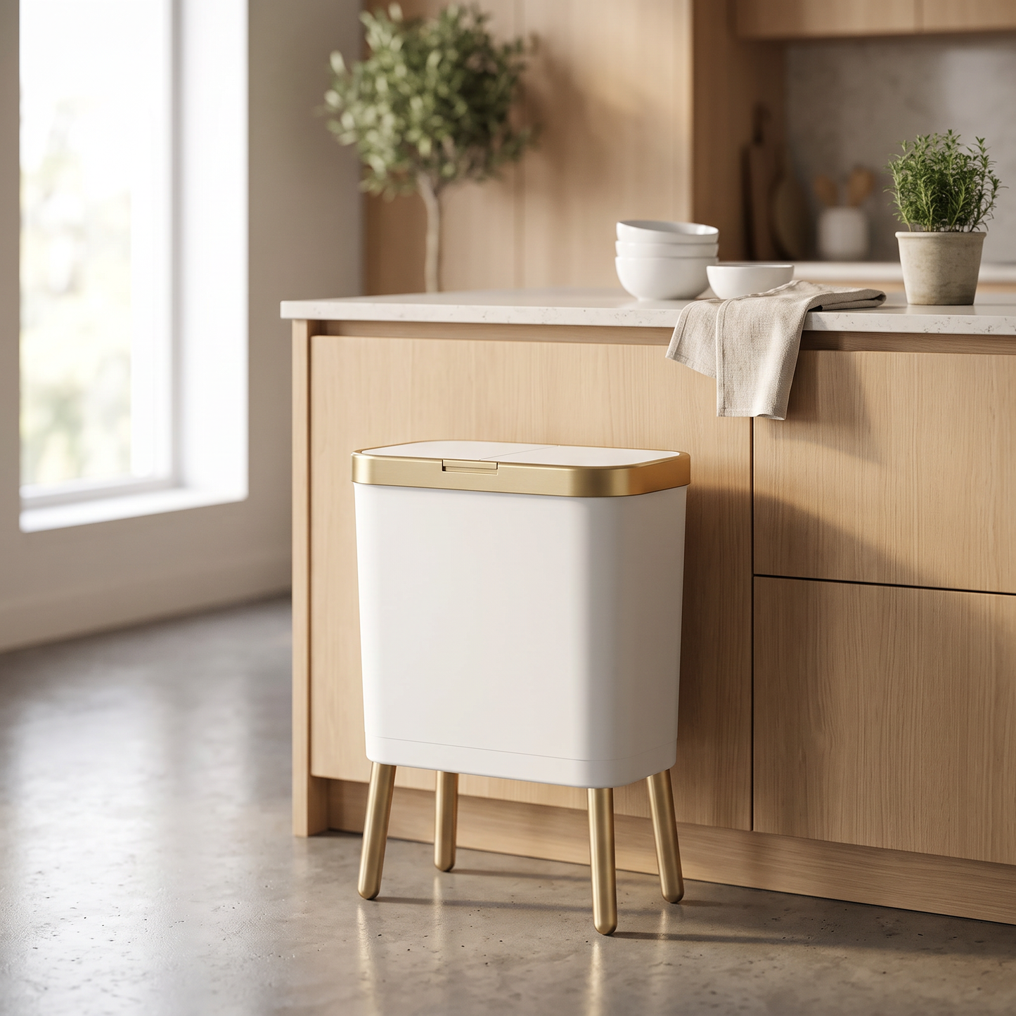 15L Modern Odour-Sealing Trash Can lifestyle