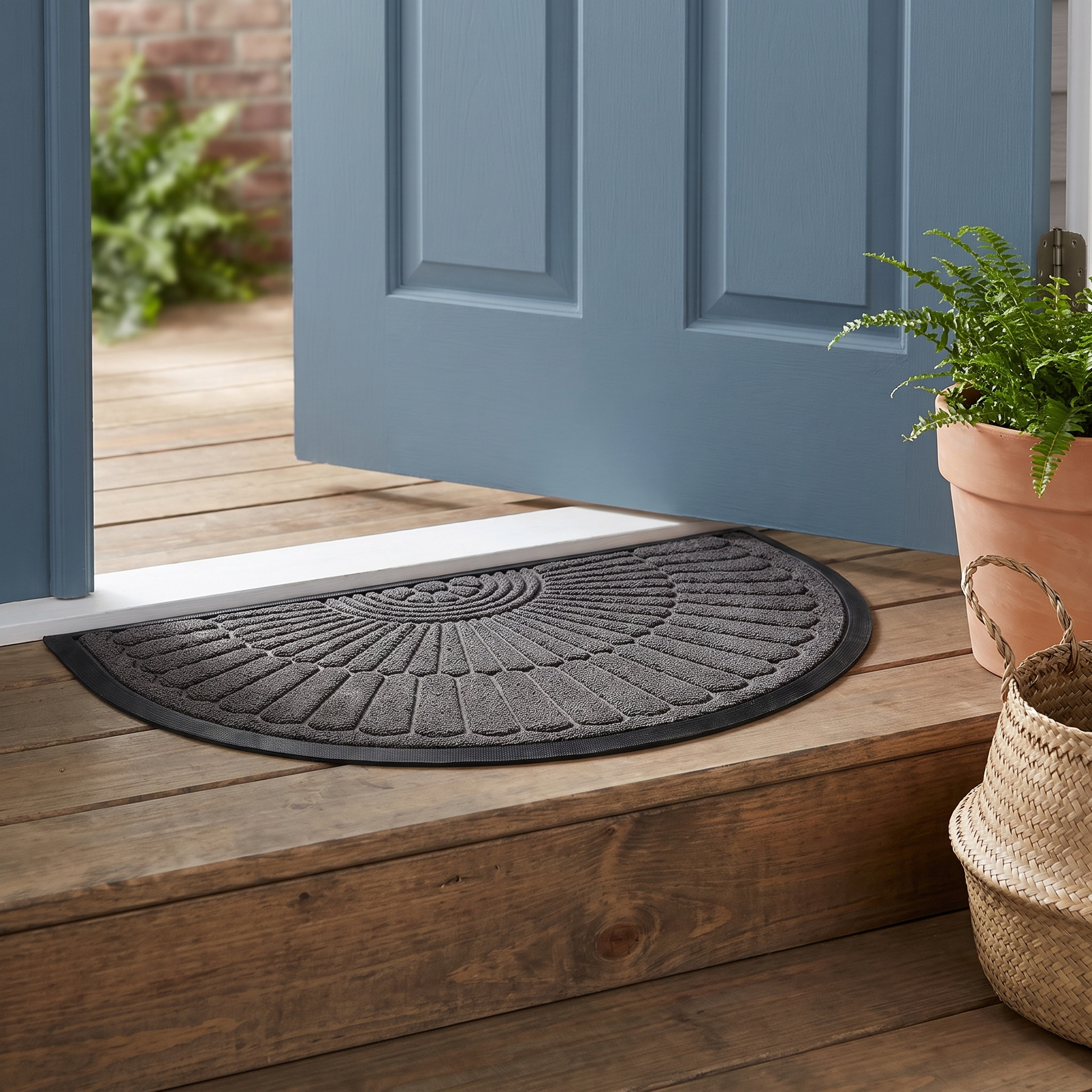 Door Mat Non Slip Rubber Semi Circular Entryway Mat lifestyle