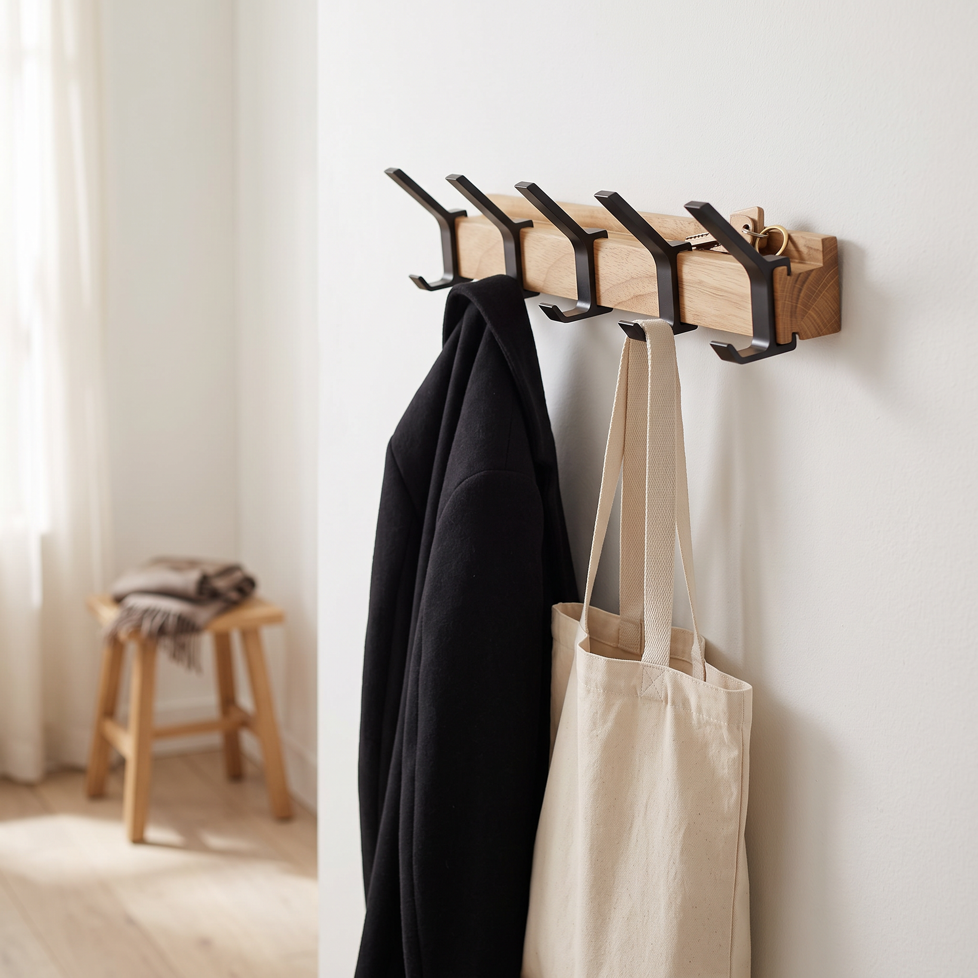 Nordic Wall-Mounted Coat Rack lifestyle