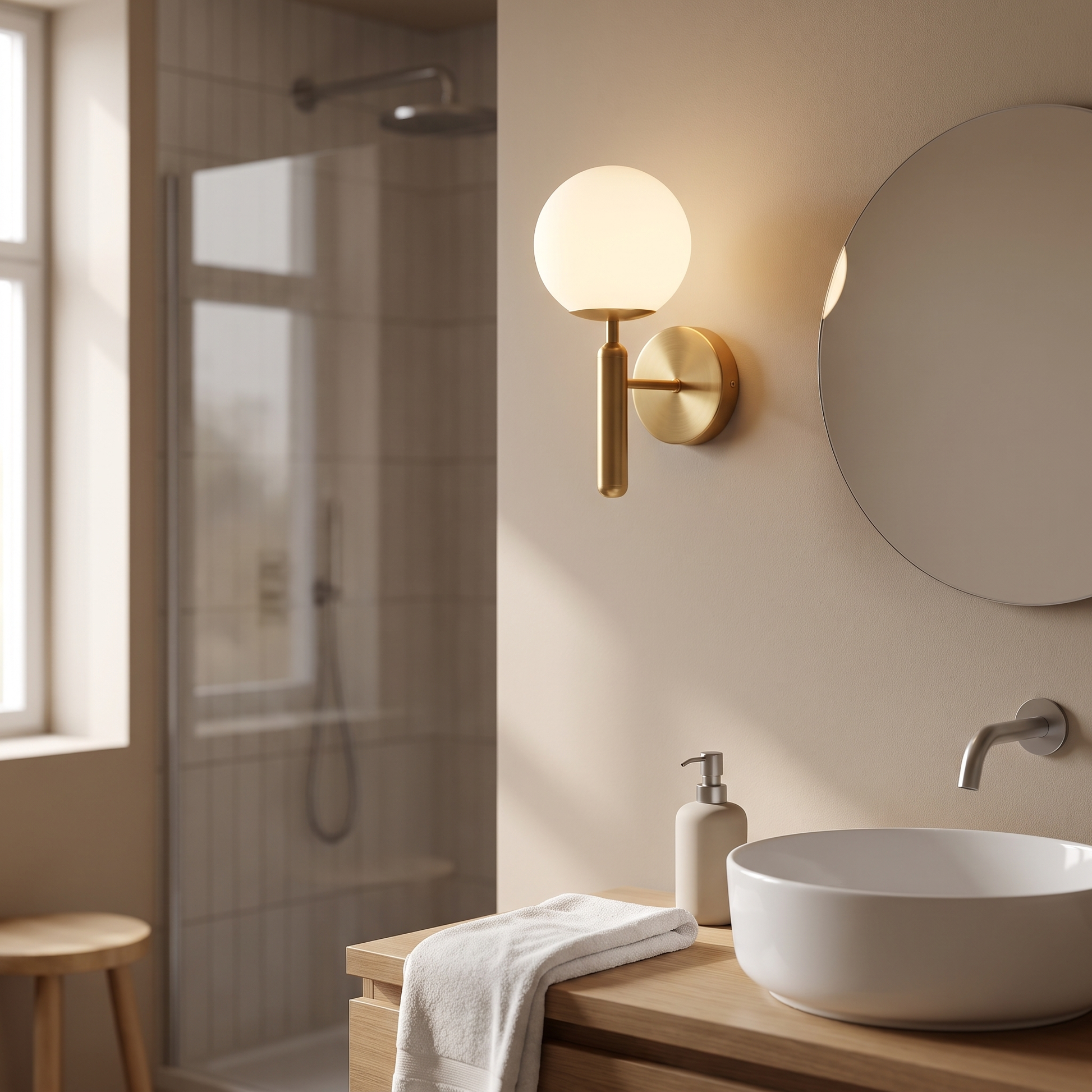 Modern Glass Globe Wall Sconce lifestyle 1