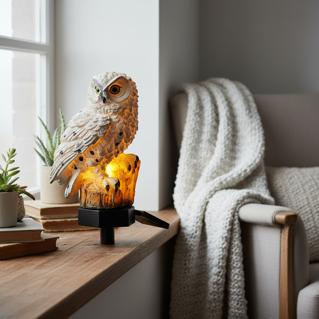 Garden Light Solar Owl Outdoor Pathway Stake Lamp lifestyle 2
