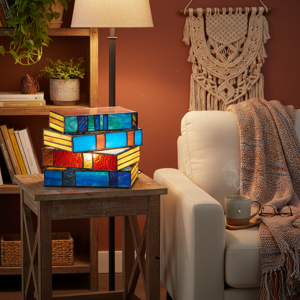 Stained Glass Book Lamp lifestyle 3