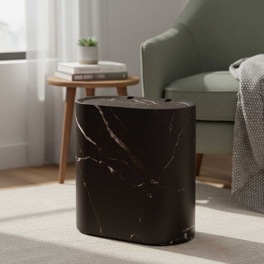 Marble Pattern Trash Can lifestyle 2
