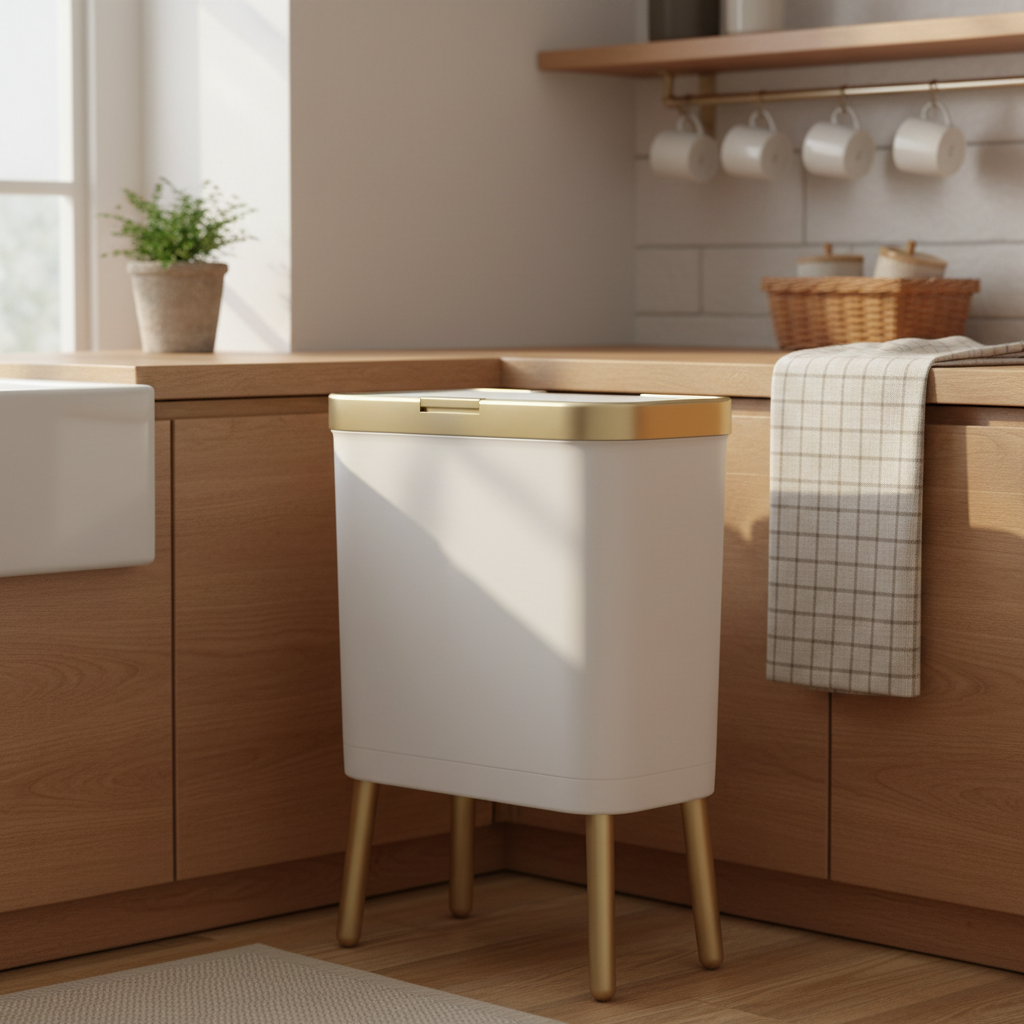 15L Modern Odour-Sealing Trash Can with Elevated Legs lifestyle 2