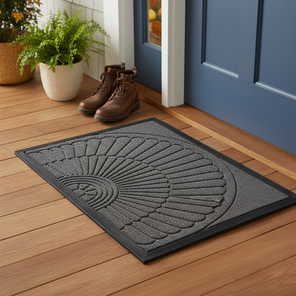 Door Mat Non Slip Rubber Semi Circular Entryway Mat lifestyle 2