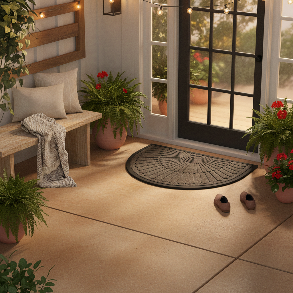 Door Mat Non Slip Rubber Semi Circular Entryway Mat lifestyle 3