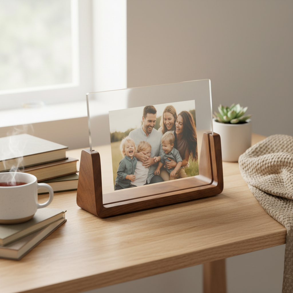 U-Shaped Acrylic & Wood Photo Frame lifestyle 2