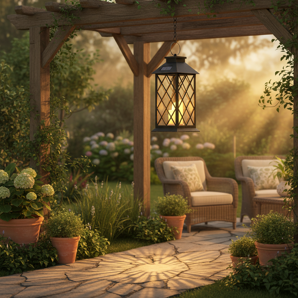 Solar Outdoor Hanging Lantern lifestyle 1