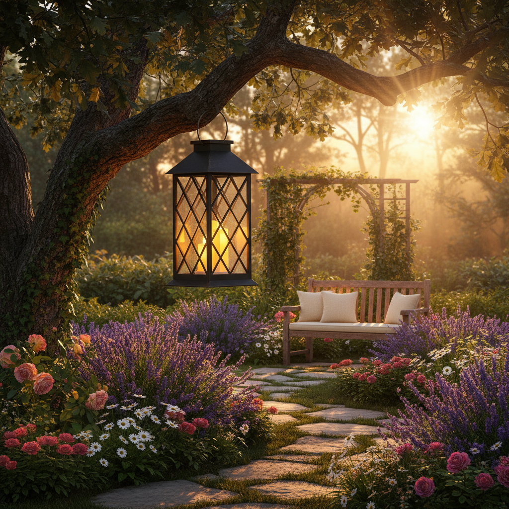 Solar Outdoor Hanging Lantern lifestyle 2