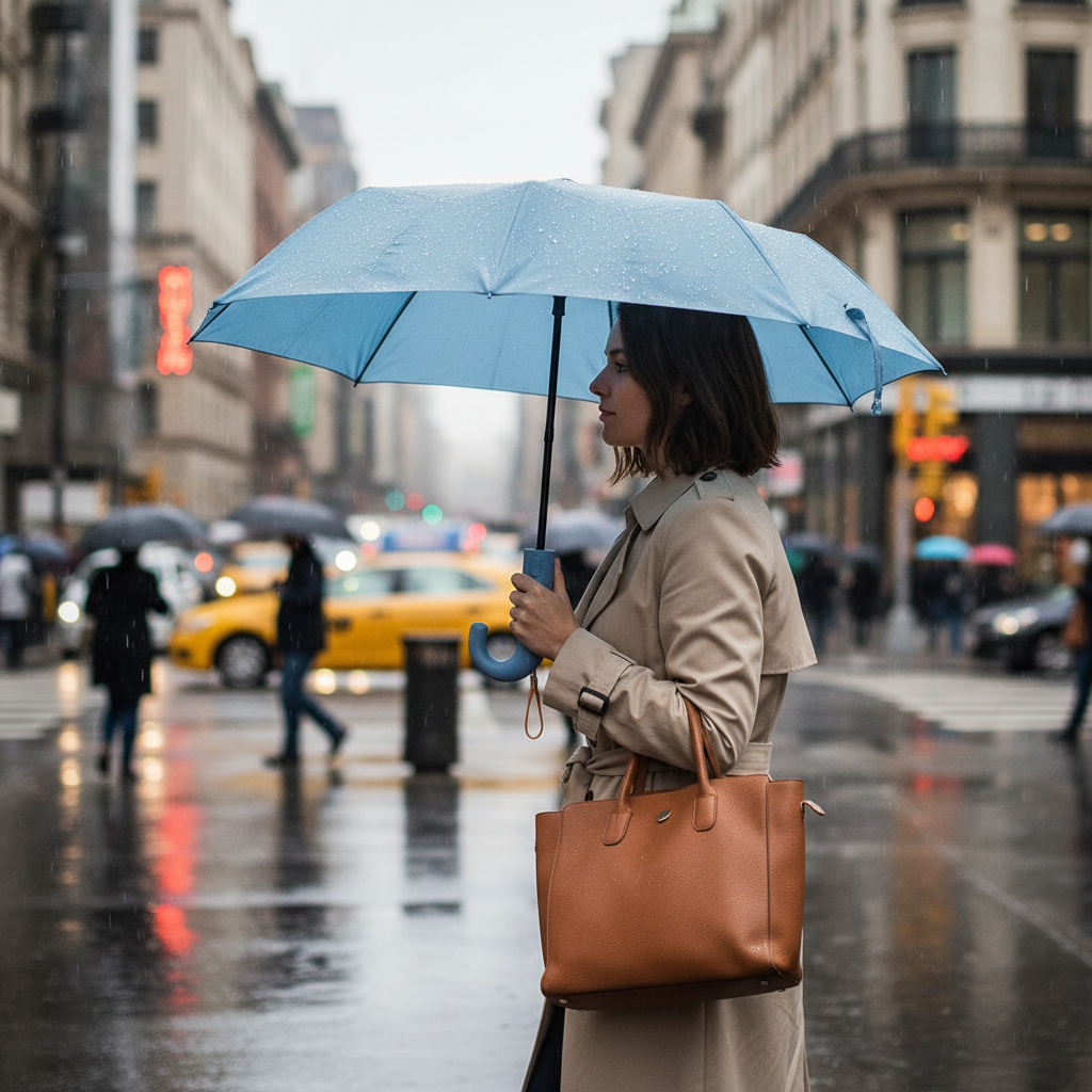 Automatic Folding Umbrella lifestyle 1