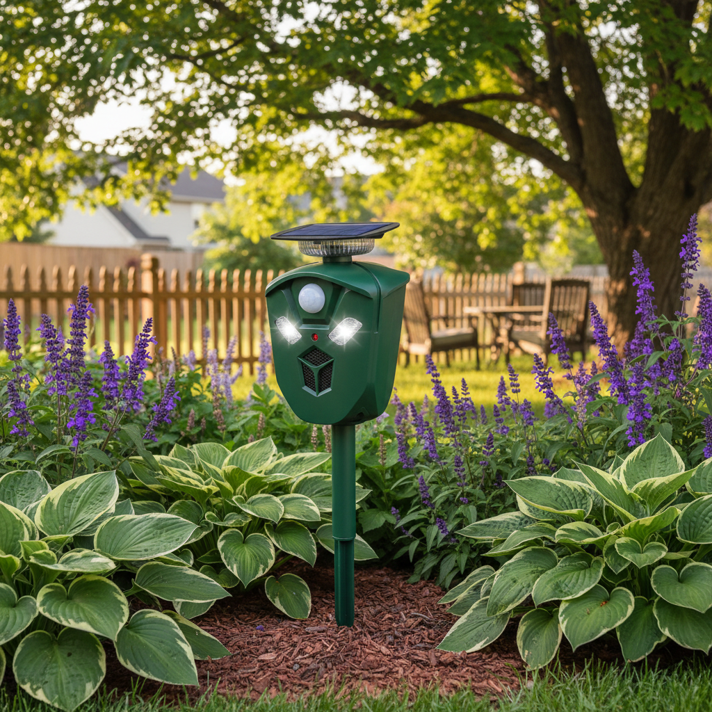 Solar Ultrasonic Animal Repeller lifestyle 2