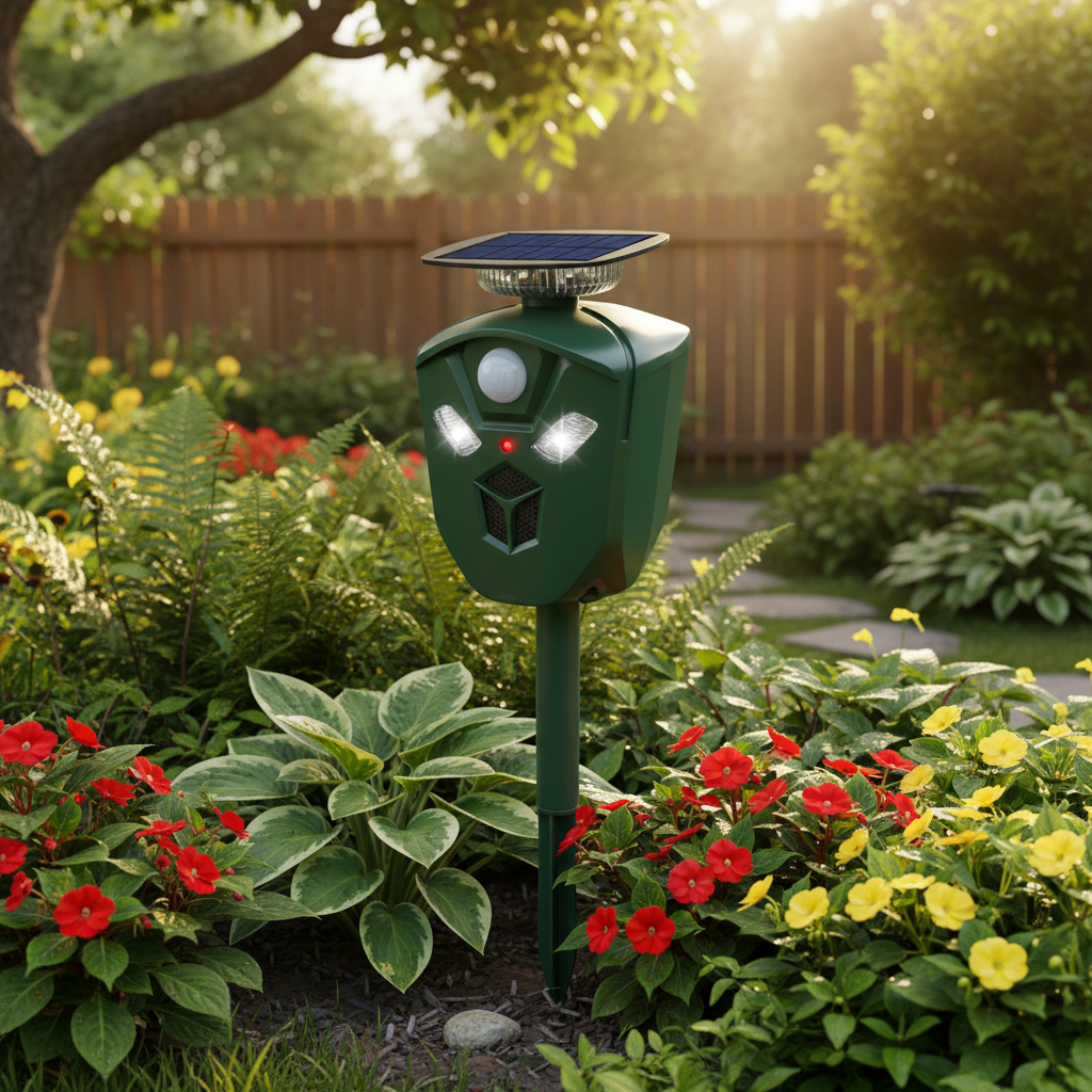Solar Ultrasonic Animal Repeller lifestyle 1