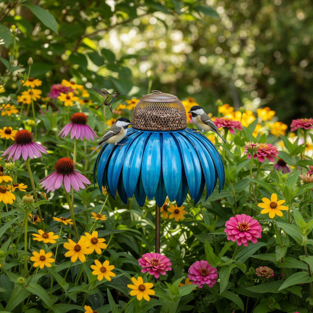 Coneflower Bird Feeder lifestyle 2