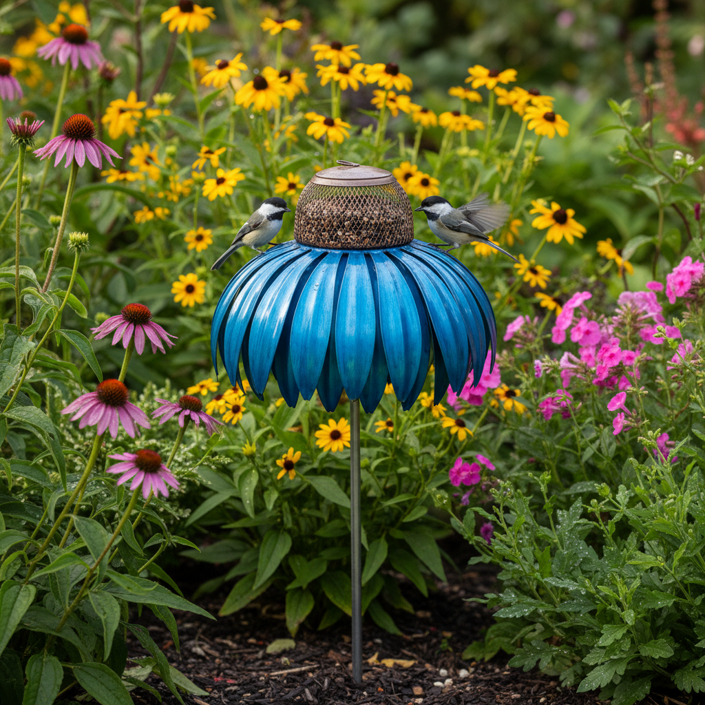 Coneflower Bird Feeder lifestyle 1