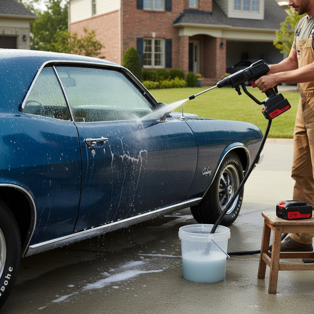 Cordless Pressure Washer with 2 Batteries lifestyle 1
