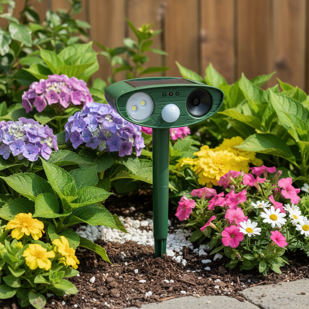 Solar-Powered Ultrasonic Animal Repellent lifestyle 2