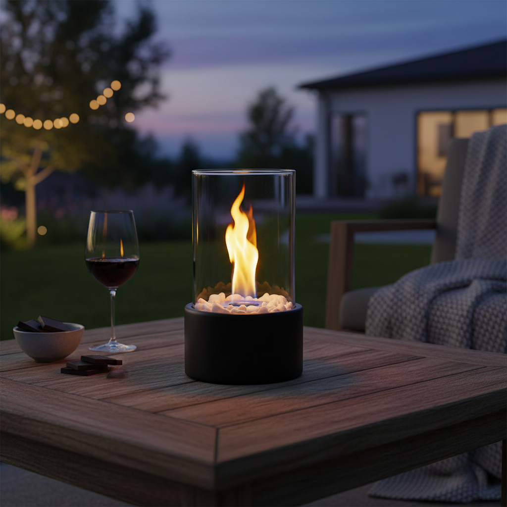 Portable Glass Tabletop Fireplace lifestyle 2