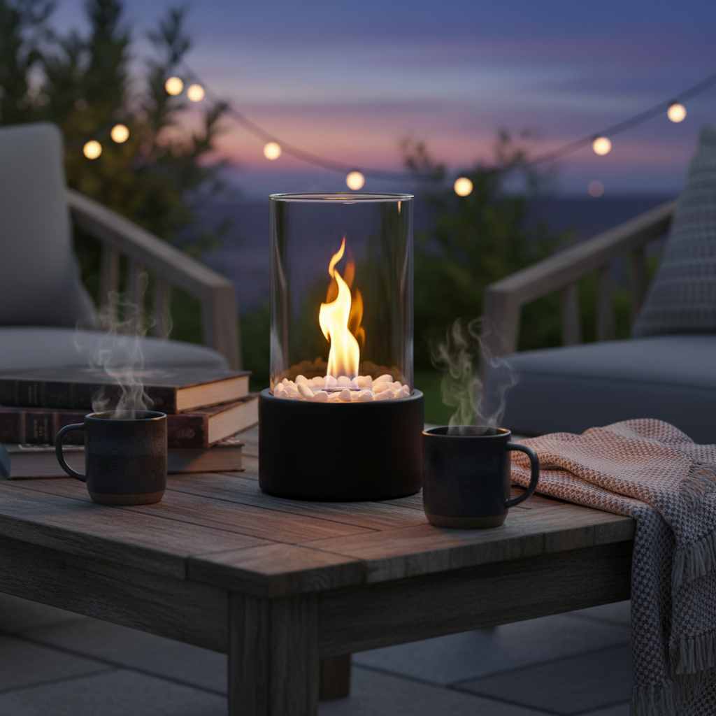Portable Glass Tabletop Fireplace lifestyle 3
